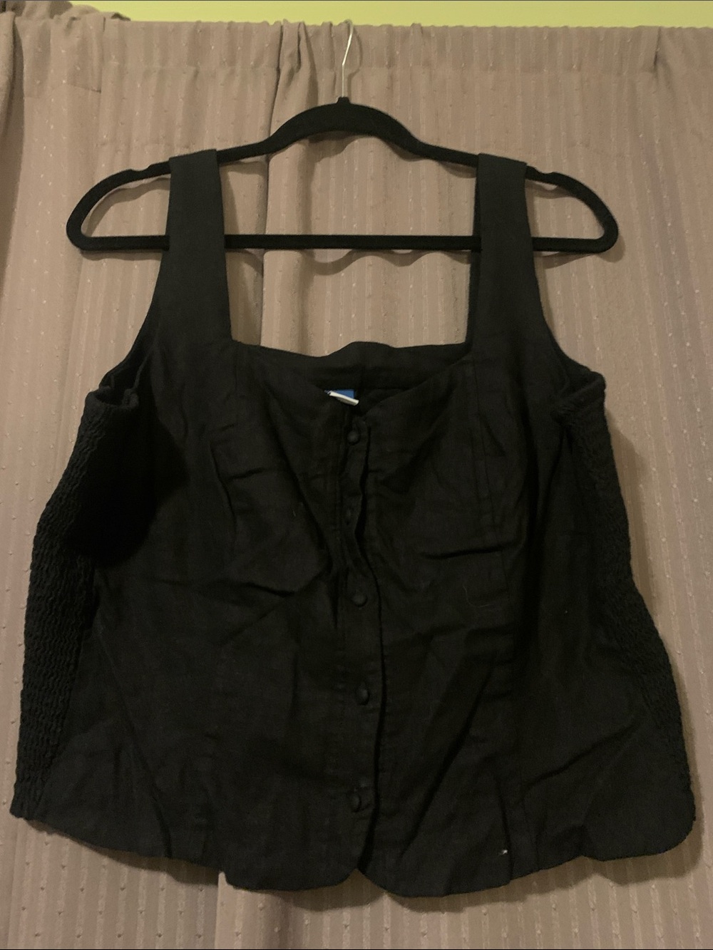 Old Navy Black Button-Front Tank Top XL